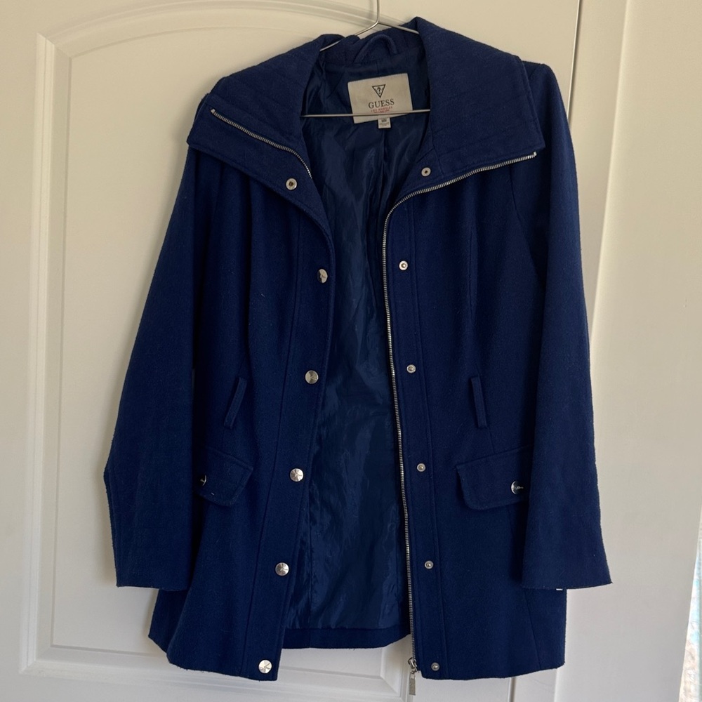GUESS Women's Navy Trench Coat